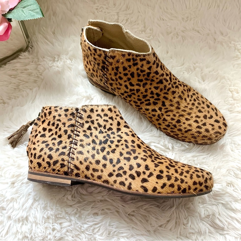 Boden Johnnie B Leopard Print Calf hair Leather Booties EU 38